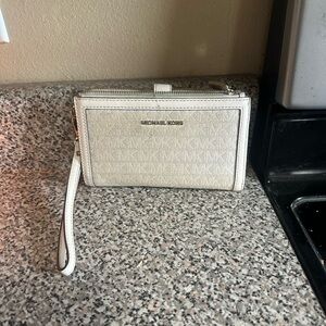 Michael Kors Cream Wristlet Clutch